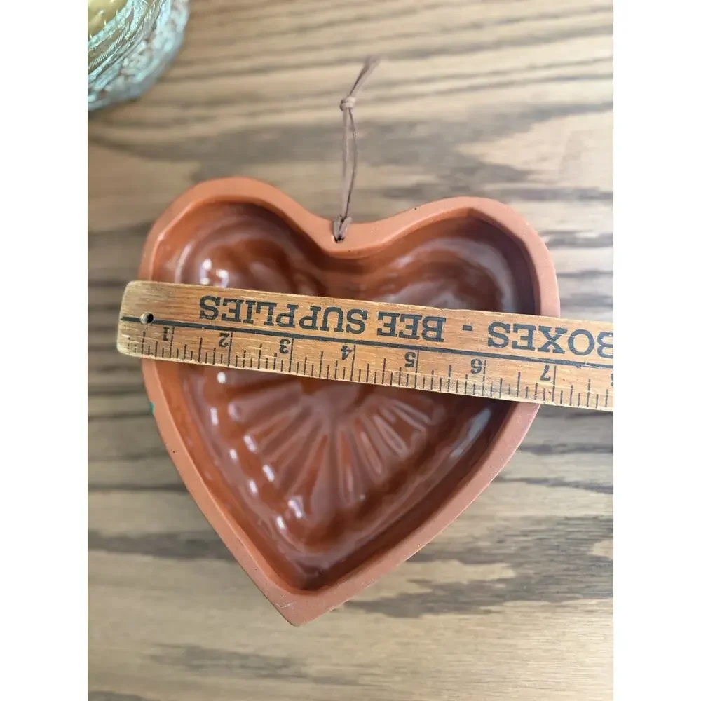 Vintage Clay Mold Heart Shaped Terracotta Decorative Mold With Hanger